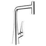 Baterie bucatarie Hansgrohe Metris Select 320, dus extractibil, crom - 14884000, Hansgrohe