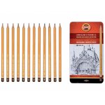Set creioane grafit K1500 Koh-i-Noor Arta 8B-2H cutie metalica K1502-8, Koh I Noor