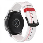 Curea ceas din piele 22 mm pentru Galaxy Watch 3 45mm Gear S3 Frontier Huawei Watch GT 3 Huawei Watch GT 2 46mm Huawei Watch GT Xiaomi Mi Watch alb-rosu, krasscom