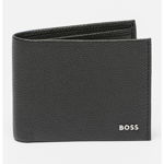 BOSS, Portofel din piele cu aspect texturat Highway, Bleumarin