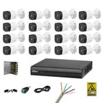 Sistem supraveghere pentru exterior Dahua 16 camere 2MP, IR 20m, DVR 16 canale, accesorii, Dahua