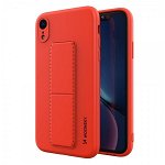 Husa Spate Wozinsky Compatibila Cu iPhone Xr, Cu Stand Metalic Pe Spate, Protectie La Camera - Rosu, Wozinsky
