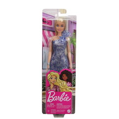 PAPUSA BARBIE TINUTE STRALUCITOARE BLONDA CU ROCHITA MOV, BARBIE - Fashionistas