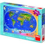 Puzzle Harta Lumii 300 piese, Dino