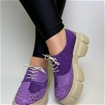Pantofi dama Purple Snake din piele naturala, InPuff Shoes
