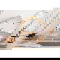 Birou tip căsuță din lemn de pin pentru copii Adeko Bran, 40 x 111 cm, Adeko