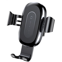 Suport Auto Telefon - Baseus cu incarcare Wireless , montare pe grila ventilatie , Negru 4692310, Baseus