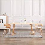 Set scaune de bucatarie vidaXL, 2 buc, lemn curbat & piele ecologica, 49 x 51,5 x 71,5 cm, 13.26 kg