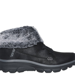 Ghete sport, dama, SKECHERS EASY GOING-CHILLY STANDARDS SLIP-INS 168027-BLK, piele ecologica, SKECHERS