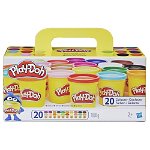 Set Pasta Modelatoare Hasbro Play-Doh Super Color Pack, 20 Culori, 1680g