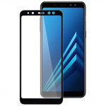 Folie sticla Full Screen Full Glue 9D Samsung Galaxy A8 Plus 2018/A7 2018, Negru, AccesoriiGsm4All