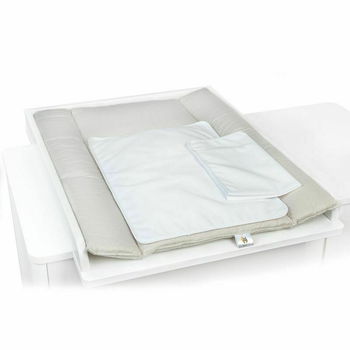 Saltea de infasat YappyNatureSand cu doua cearceafuri impermeabile, YappyKids, 73x55 cm, Bej, YappyKids