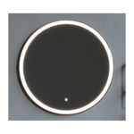 Oglinda rotunda baie Fluminia Black-Boy 90 cu iluminare LED si rama Neagra, Fluminia