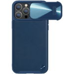 Carcasa Nillkin Cam Shield Leather S compatibila cu iPhone 14 Pro Blue
