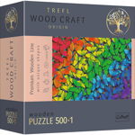 Puzzle trefl din lemn 500+1 piese fluturasii colorati, Trefl