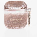 Kate Spade New York Airpods Protective Case In Resin With Liquid Glitter White