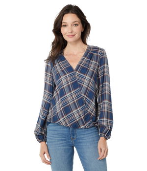 Imbracaminte Femei Max Studio Long Sleeve Shirttale Top Navy Plaid, Max Studio