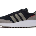 adidas Sportswear, Pantofi sport low-top cu garnituri de piele intoarsa Run 70s, Negru, Kaki, 11.5