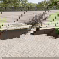 Set canapele de gradina cu perne vidaXL, 11 piese, maro, poliratan 3253040