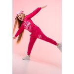 Trening Barbie Party Roz, 3 Piese, Hanorac, Pantaloni si Sepcuta, Pentru Fete, 5-9 Ani, CaroKids