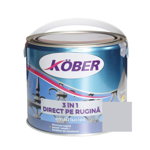 Vopsea alchidica/email  pentru metal Kober 3 in 1, interior / exterior, argintiu, 2,5 L, Kober