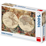 Puzzle - Harta istorica (1000 piese), Dino, 12 ani +, Dino