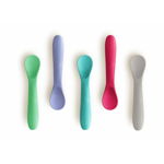 Set 5 lingurite, Spoon, Silicon, Textura moale, Anti-bacteriene si non-alergice, Fara BPA