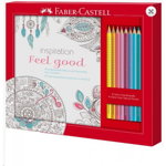 Set cadou Feel Good, 8 creioane colorate + carte de colorat, FABER CASTELL, FABER-CASTELL