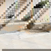 Set canapele de gradina vidaXL, 13 piese, cu perne, bej, poliratan, 62.98 kg 3224868