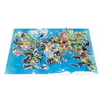 Set Puzzle urias din carton cu 200 de piese 50 de animale 3D si 1 poster - Animale pe cale de la disparitie