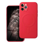 Husa Spate Upzz Magsafe Compatibila Cu iPhone 11 Pro Max, Microfibra La Interior, Rosu, Upzz