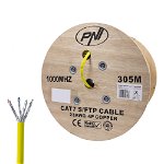 Cablu S/FTP CAT7 PNI SF07, 10Gbps, 1000MHz, pentru internet si sisteme de supraveghere, rola 305m