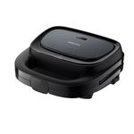 Sandwich-maker Philips HD2330/90 seria 3000, 750 W, Plite neaderente si versatile pentru sandwich-uri, panini si altele, Leduri indicatoare, Sistem de blocare rapida, Comutator pornit/oprit (Negru), Philips