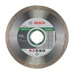 Disc diamantat, continuu, pentru debitare placi ceramice, Bosch Standard for Ceramic, 115 x 22.23 x 1.6 mm, 2608602201