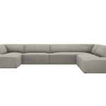 Coltar panoramic dreapta 7 locuri, Ruby, Micadoni Home, BL, 366x273x69 cm, velur, gri deschis, Micadoni Home