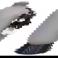 Filtru cu nisip de piscină cu supapă 6 căi fixare laterală gri