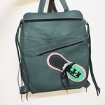 Rucsac Sporty verde ,handmade, cu adidas, Shopika