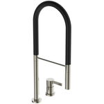 Baterie bucatarie cu pipa flexibila Ideal Standard Gusto 142 argintiu - negru semi-profesionala