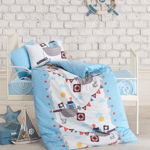 Set lenjerie de pat pentru copii Cotton Box, 129CTN3001, Albastru