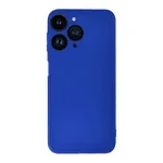 Husa Silicon compatibila Apple iPhone 15 Pro, Soft Matt, Protectie Camera Foto, Albastru