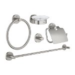 Set accesorii 5 in 1 Grohe Essentials 40344DC1, Crom, Grohe