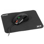 Set mouse cu mousepad A4-Tech, USB, 3000 dpi, Negru, A4TECH