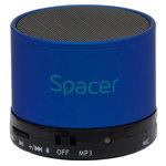 Boxa Portabila Spacer Topper, Bluetooth, Microfon, 3W, Albastru, Spacer