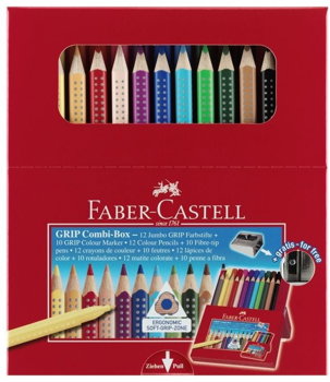 Faber-Castell Jumbo Grip 12 culori + Grip 10 culori Cutie combinată Faber-Castell (110913 FC), Faber-Castell