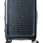 Genti Femei Roberto Cavalli 24 Textured Hardside Spinner Suitcase Denim Print