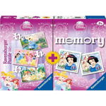 Puzzle si joc memory printesele disney 3buc in cutie 15/20/25 pie, Ravensburger