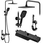 Set baterie coloana de dus cu afisaj led si termostat, 4 in 1, Premium, MMH