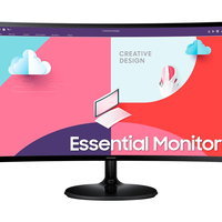 Monitor Curbat LED VA Samsung Essential S36C 24", Full HD (1920x1080), 75Hz, 4ms, AMD FreeSync™, VGA, HDMI, negru