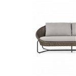 Canapea cu 3 locuri, Sun, L.210 l.85 H.76 cm, aluminiu, antracit/gri, Maison