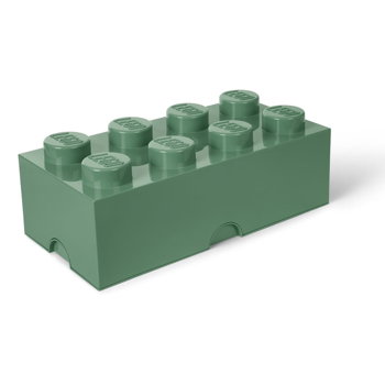Cutie depozitare LEGO 2x4 verde masliniu, LEGO